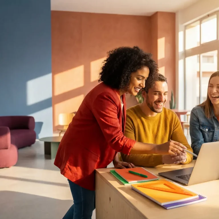 team collaborating on brand and content strategy in a creative marketing session